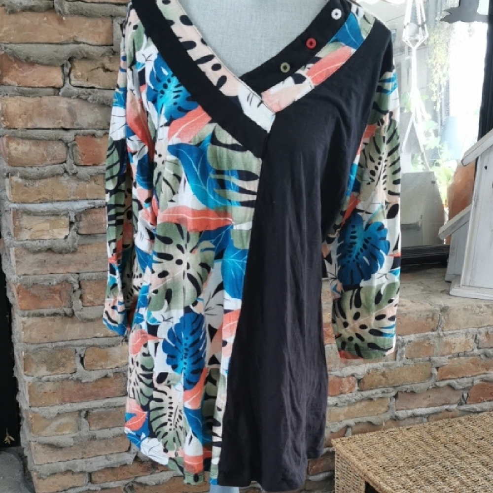 Parsley & Sage tropical leaf artsy boho tunic 🍃